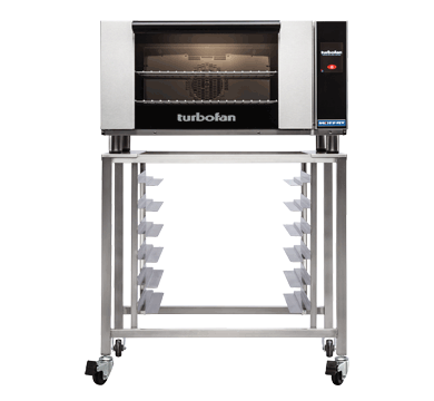 Turbofan E27T2 - Full Size Electric Convection Oven Touch Screen Control on a Stainless Steel Stand