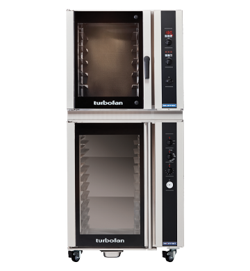 Turbofan E35D6-30 and P85M12 - Full Size Digital / Electric Convection Oven on a 12 Tray Manual / Electric Prover/Holding Cabinet