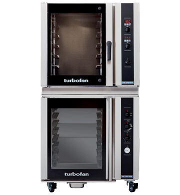Turbofan E35D6-30 and P85M8 - Full Size Digital / Electric Convection Oven on an 8 Tray Manual / Prover/ Holding Cabinet