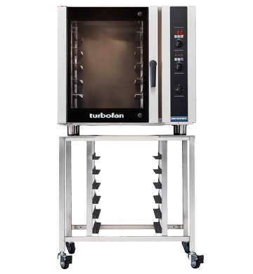 Turbofan E35D6-30 and SK35 - Full Size Digital / Electric Convection Oven on a Stainless Steel Stand
