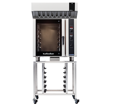 Turbofan E35D6-30 - Full Size Digital / Electric Convection Ovens with Halton Ventless Hood on a Stainless Steel Stand