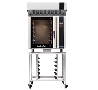 Turbofan E35T6-30 - Full Size Electric Convection Oven Touch Screen Control with Halton Ventless Hood on a Stainless Steel Stand