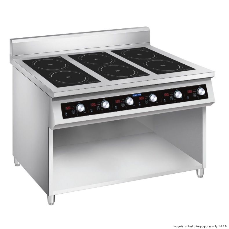 Ex-Showroom: Electmax 700 Series Induction 6-Burner Cooker with Splashback - EIC7-1200P-VIC1020
