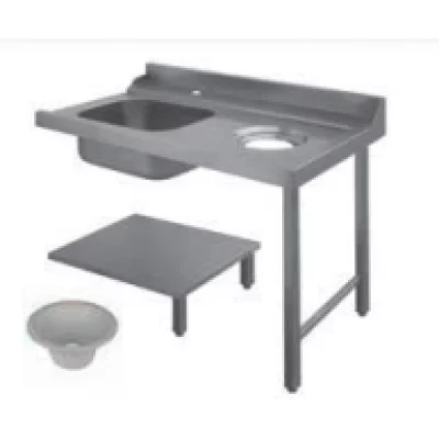 Eurowash PALS120DX Pass-Through Dishwasher Right Side Table With Splashback, Basin & Supper - 1200 Wide
