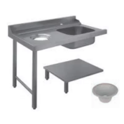 Eurowash PALS120SX Pass-Through Dishwasher Left Side Table With Splashback, Basin & Supper - 1200 Wide