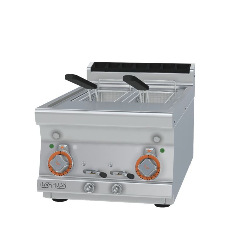 Lotus F2/8T-74ET Electric 8L + 8L Split Tank Benchtop Fryer