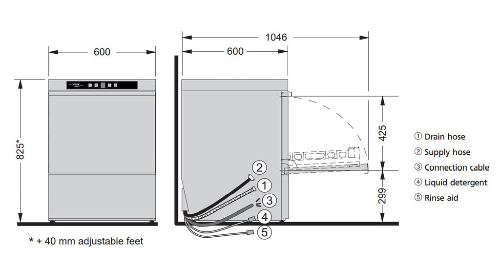 Hobart ECOMAXPLUSF515L-D - ECOMAXPLUS Glass/Dishwasher Large Chamber 