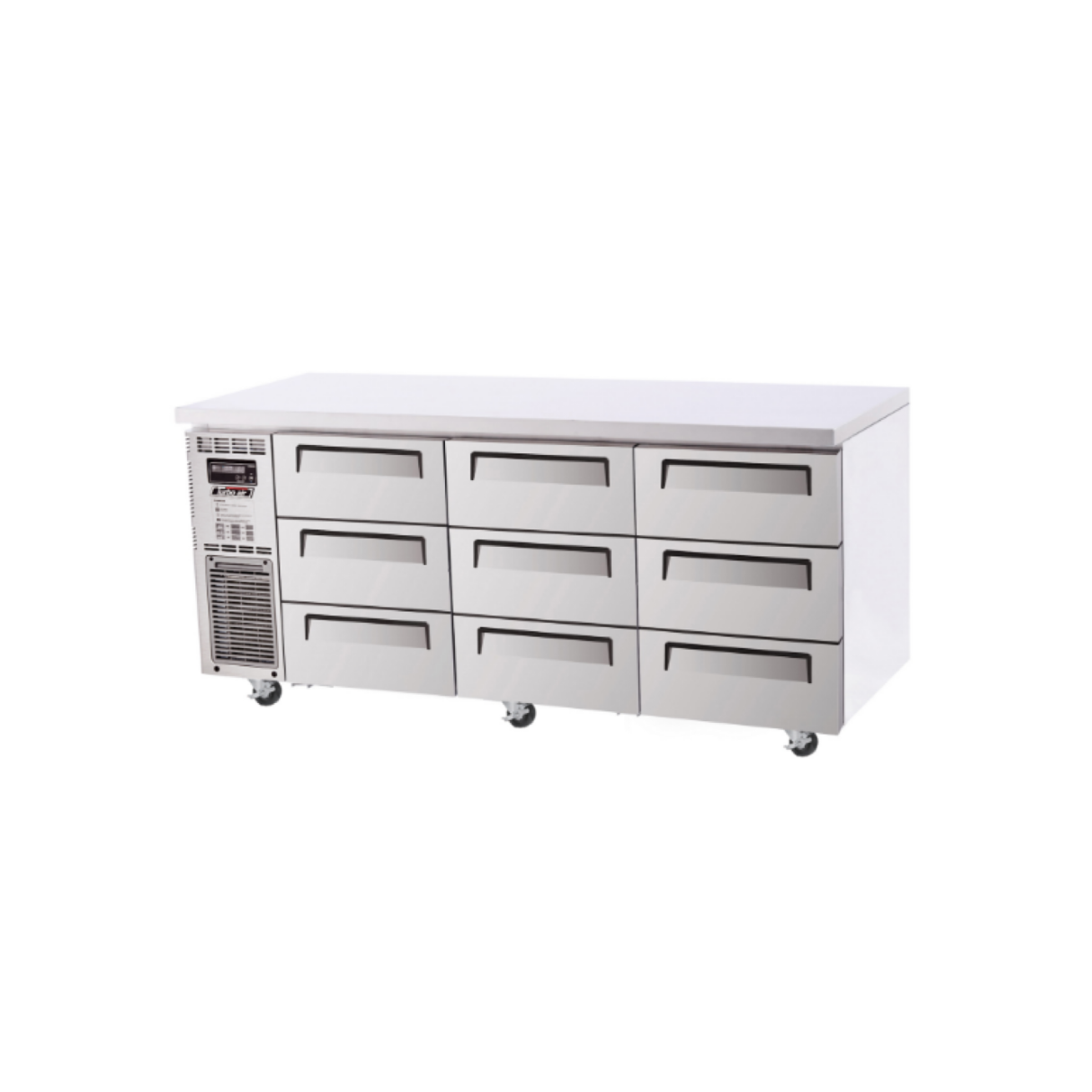 Turbo Air KUR18-3D-9-N Undercounter Drawer Refrigerator – 9 Drawers, Chiller, Front Breathing, Self-Cleaning Condenser