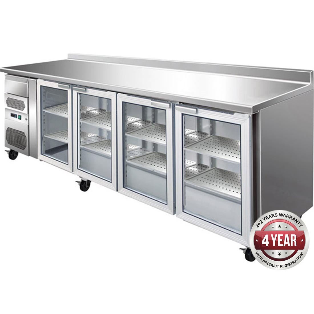 Thermaster Tropicalised Four Door Back Bar Fridge CM25G