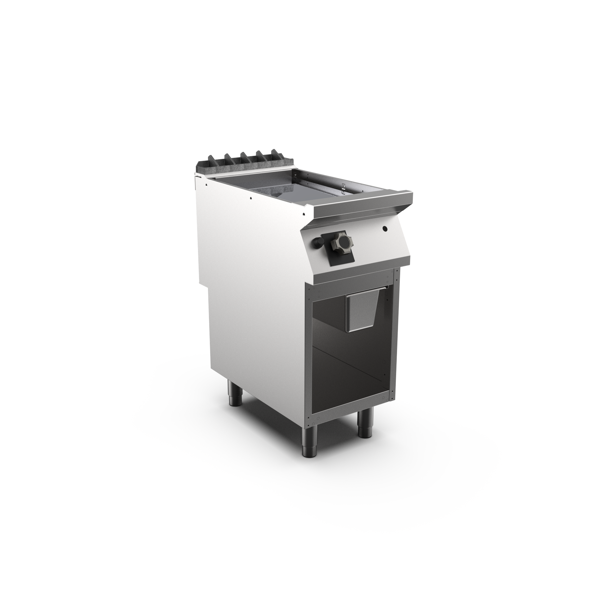 FT94GLCG-NG - Mareno M1 90 Series 400mm wide chrome Gas frytop on open stand