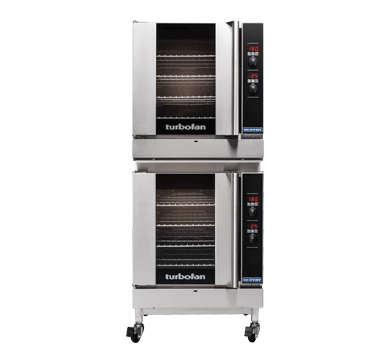 Turbofan G32D4/2C - Full Size Tray Digital Gas Convection Ovens Double Stacked With Castor Base Stand