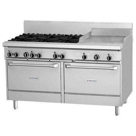GFE60-8G12CC-NG - Garland Restaurant Range 1500mm Wide 8 Burner 300mm Griddle w Convection Ovens N