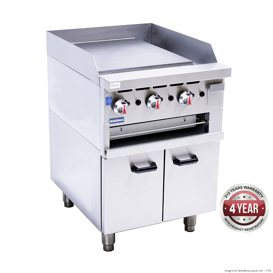 GasMAX GGS-24LPG Gas Griddle and Gas Toaster with Cabinet