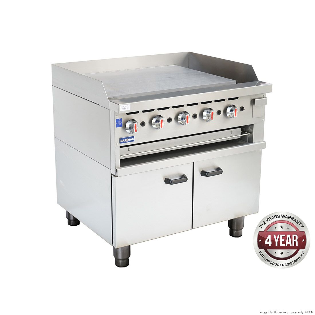 GasMAX GGS-36LPG Gas Griddle and Gas Toaster with Cabinet
