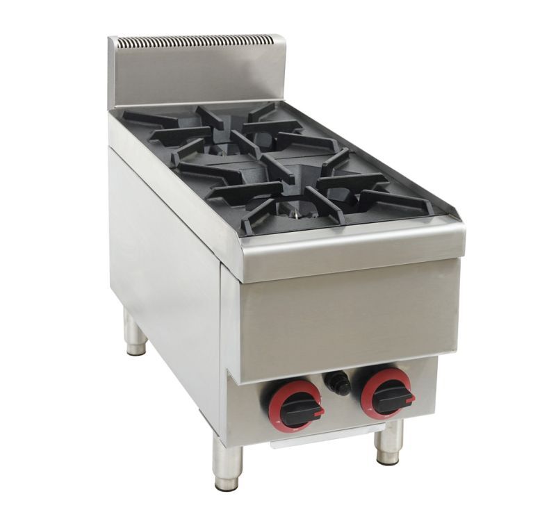 GASMAX Benchtop LPG 2 Burner Cooktop w/ Splashback JUS-TR-2BLPG