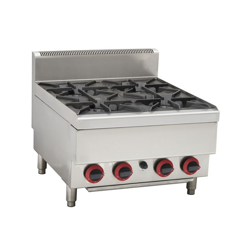 GASMAX Benchtop Natural Gas 4 Burner Cooktop w/ Splashback JUS-TR-4B