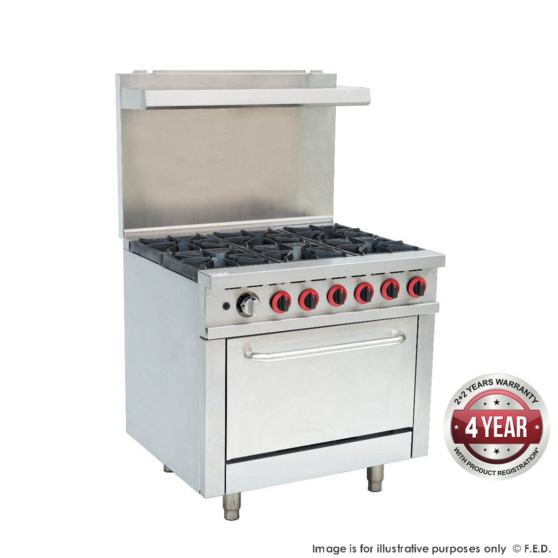 GBS6TLPG Gasmax 6 Burner With Oven Flame Failure
