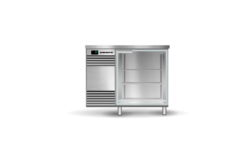 Skope Glass Chiller 1 Door, Remote STAINLESS STEEL