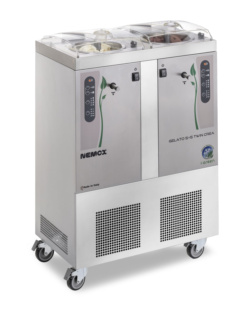 DOUBLE FREESTANDING ICE CREAM MACHINE - 5 + 5K TWIN CREA I-GREEN