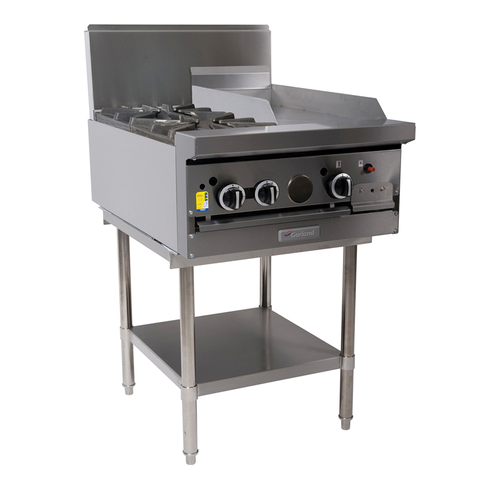 GF24-2G12T-NG - Garland Restaurant Modular Top 600mm Wide 2 Burner 300mm Griddle Nat Gas