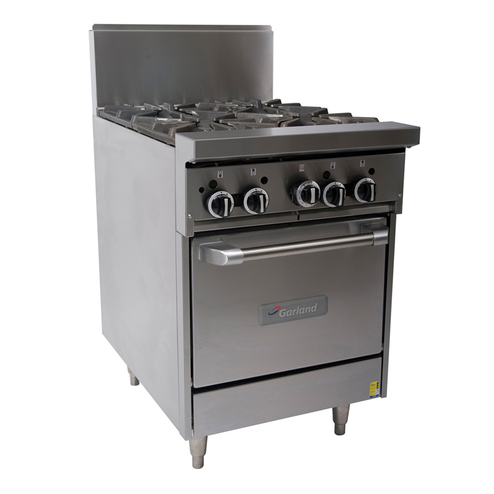 GF24-4L-NG - Garland Restaurant Range 600mm Wide 4 Open Burner w Oven Nat Gas