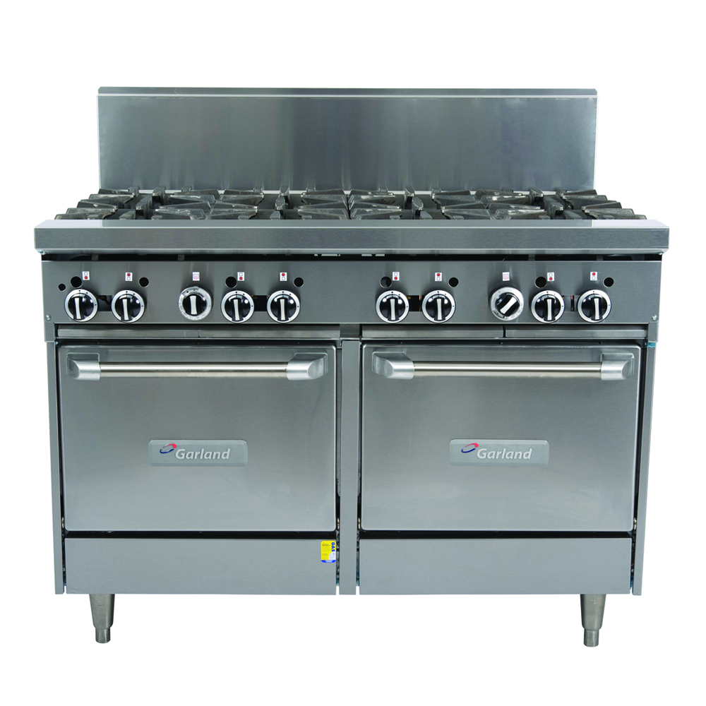 GF48-8LL-NG - Garland Restaurant Range 1200mm Wide 8 Burner w 2 Ovens NG