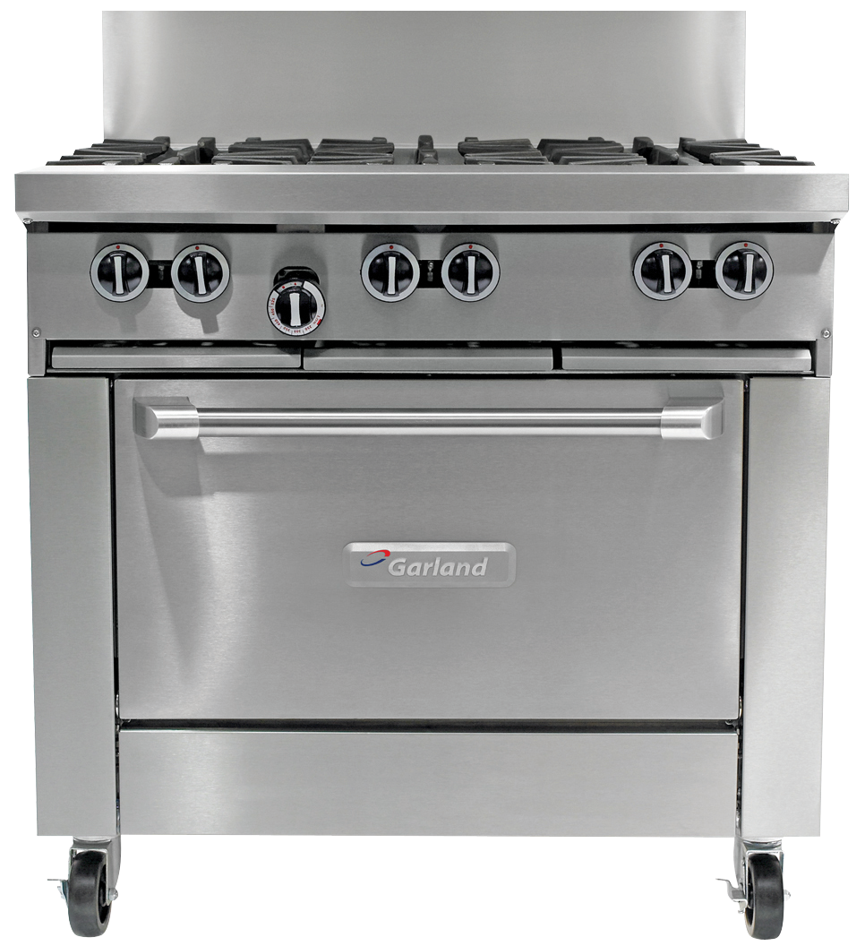GFE36-6C-NG - Garland Restaurant Range 900mm Wide 6 Burner w Convection Oven Nat Gas