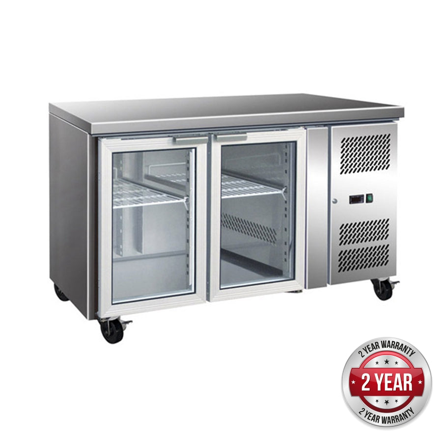 Thermaster 2 Glass Door Gastronorm Bench Fridge GN2100TNG