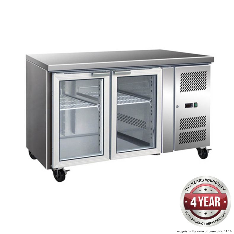 Ex-Showroom: Thermaster 2 Glass Door Gastronorm Bench Fridge - GN2100TNG-VIC1028