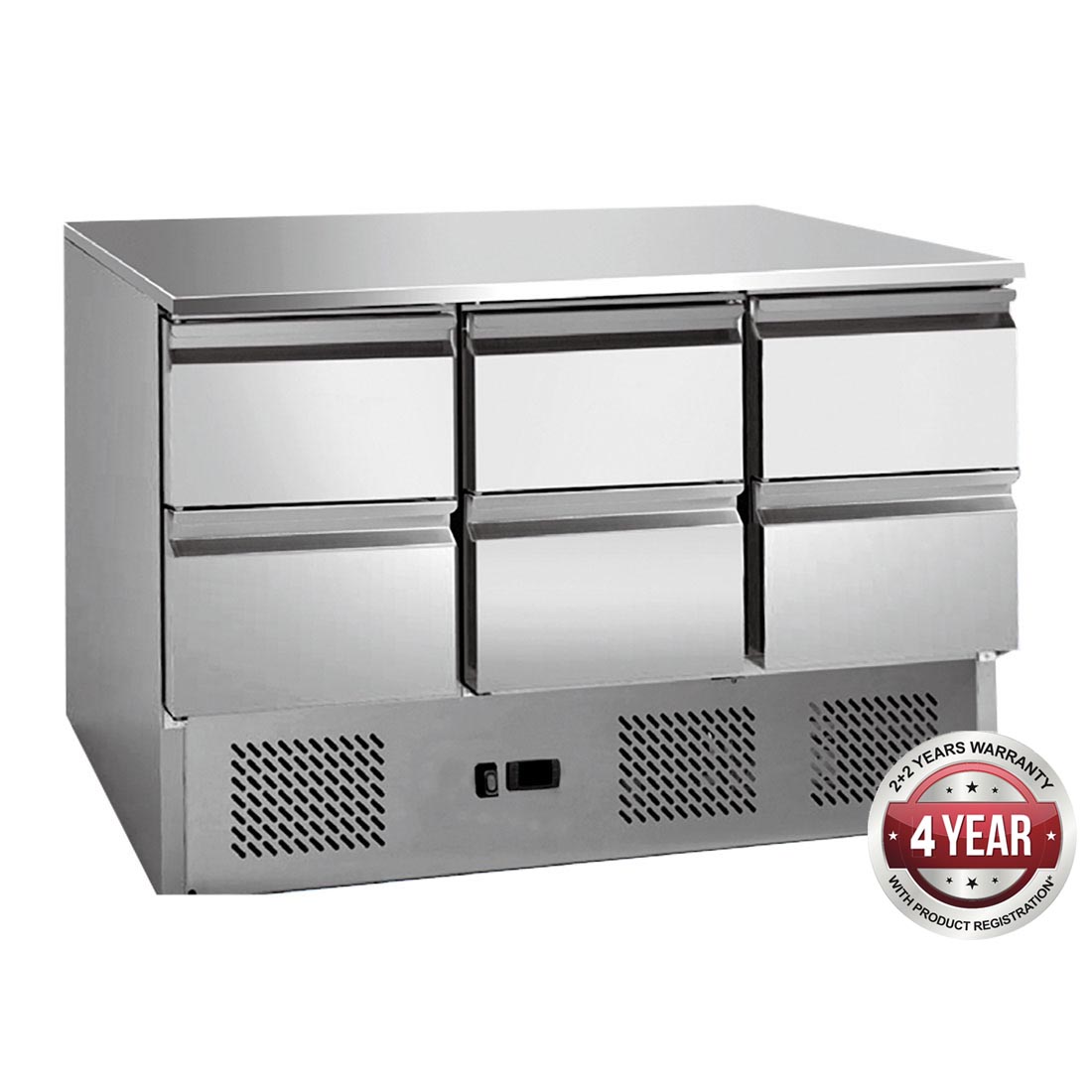 Thermaster 6 drawers S/S benchtop fridge GNS1300-6D