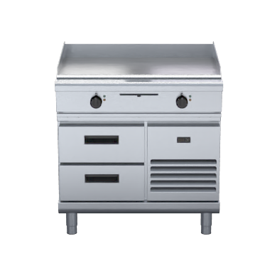 Waldorf 800 Series GPL8900E-RB - 900mm Electric Griddle Low Back Version - Refrigerated Base