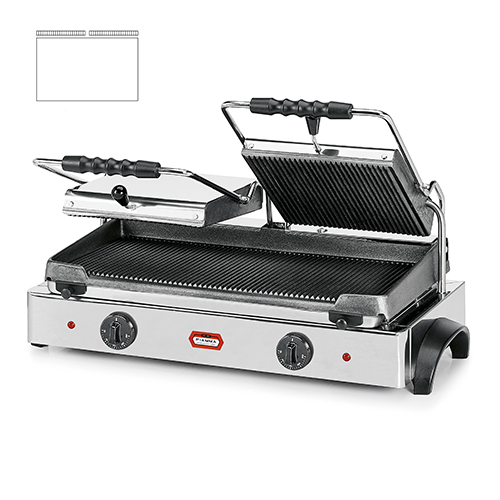 DOUBLE CONTACT GRILL - Grooved Upper/Smooth Lower Plates