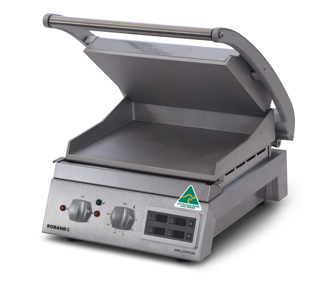 Roband Grill Station Electronic Timer, 6 slice, smooth plates, 9.6 Amp