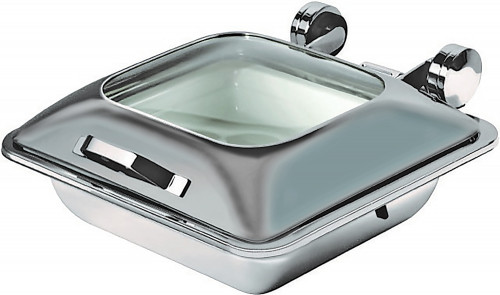 HA5-601 Yellow Induction Square Induction Chafer Dish, Soft Close Lid, Capacity 5.5L