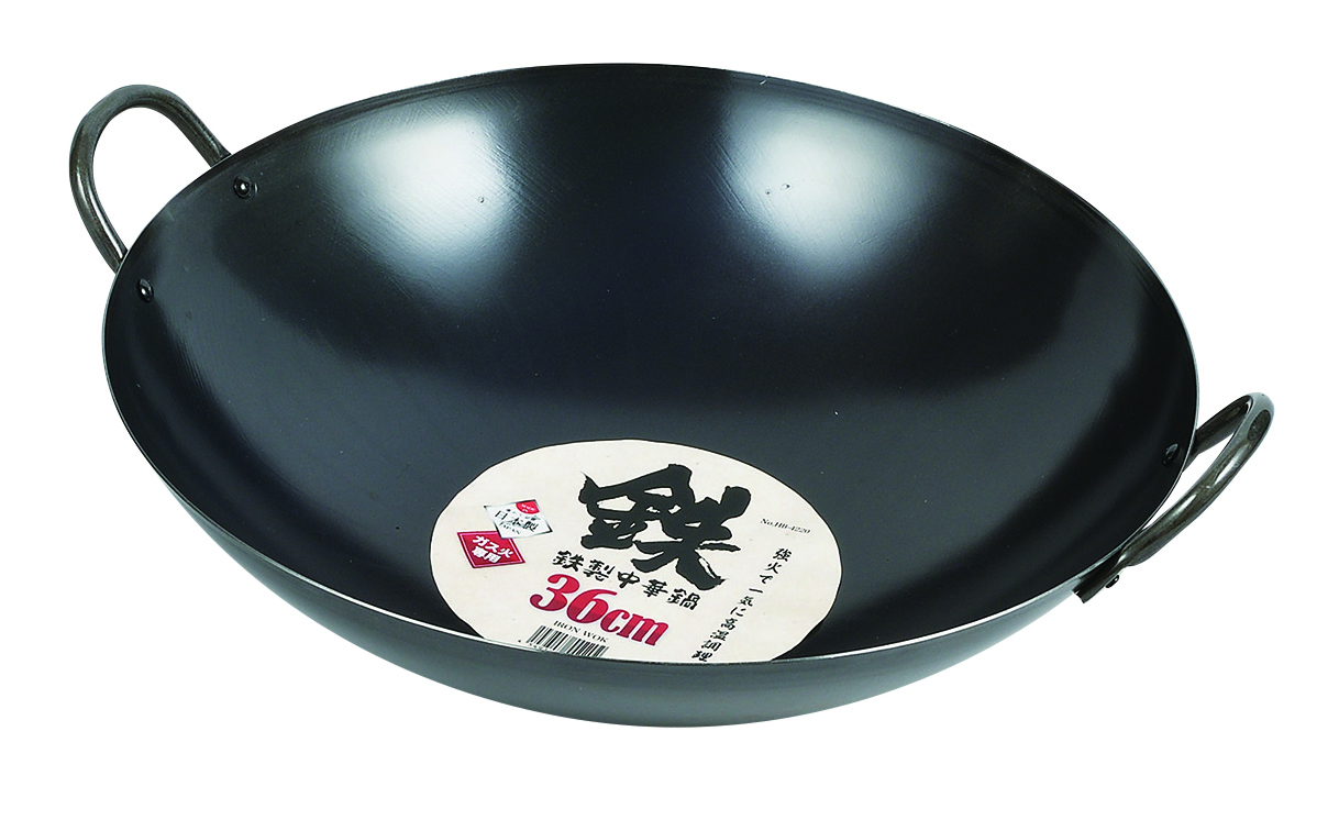 HB-4220 - Pearl Life Round base iron wok 36 cm