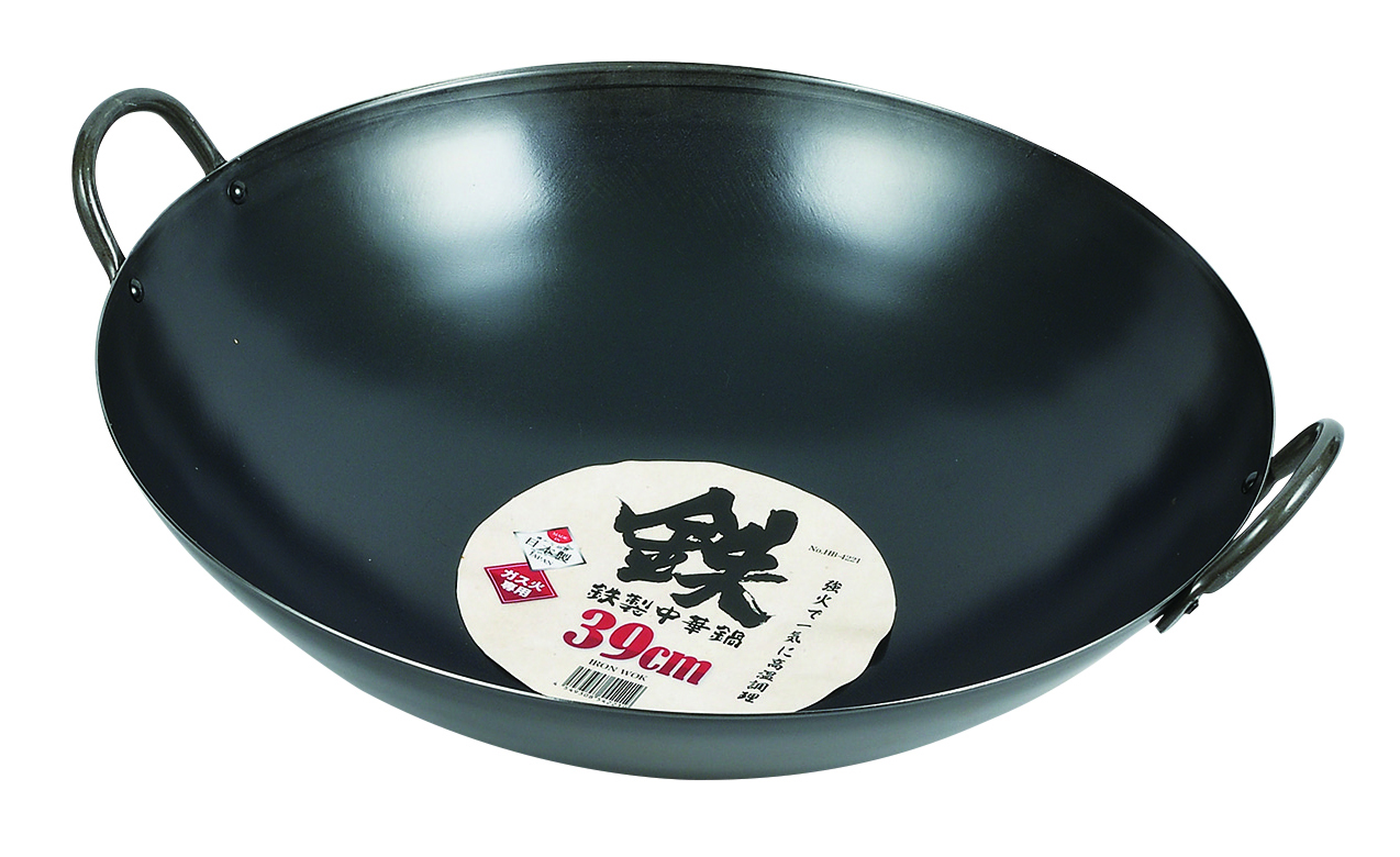 HB-4221 - Pearl Life Round base iron wok 39 cm