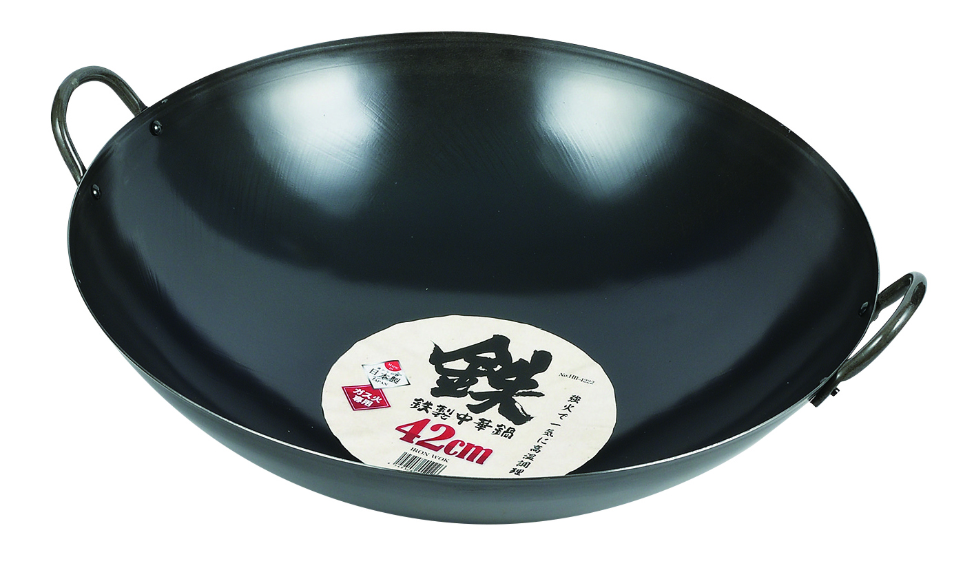 HB-4222 - Pearl Life Round base iron wok 42 cm