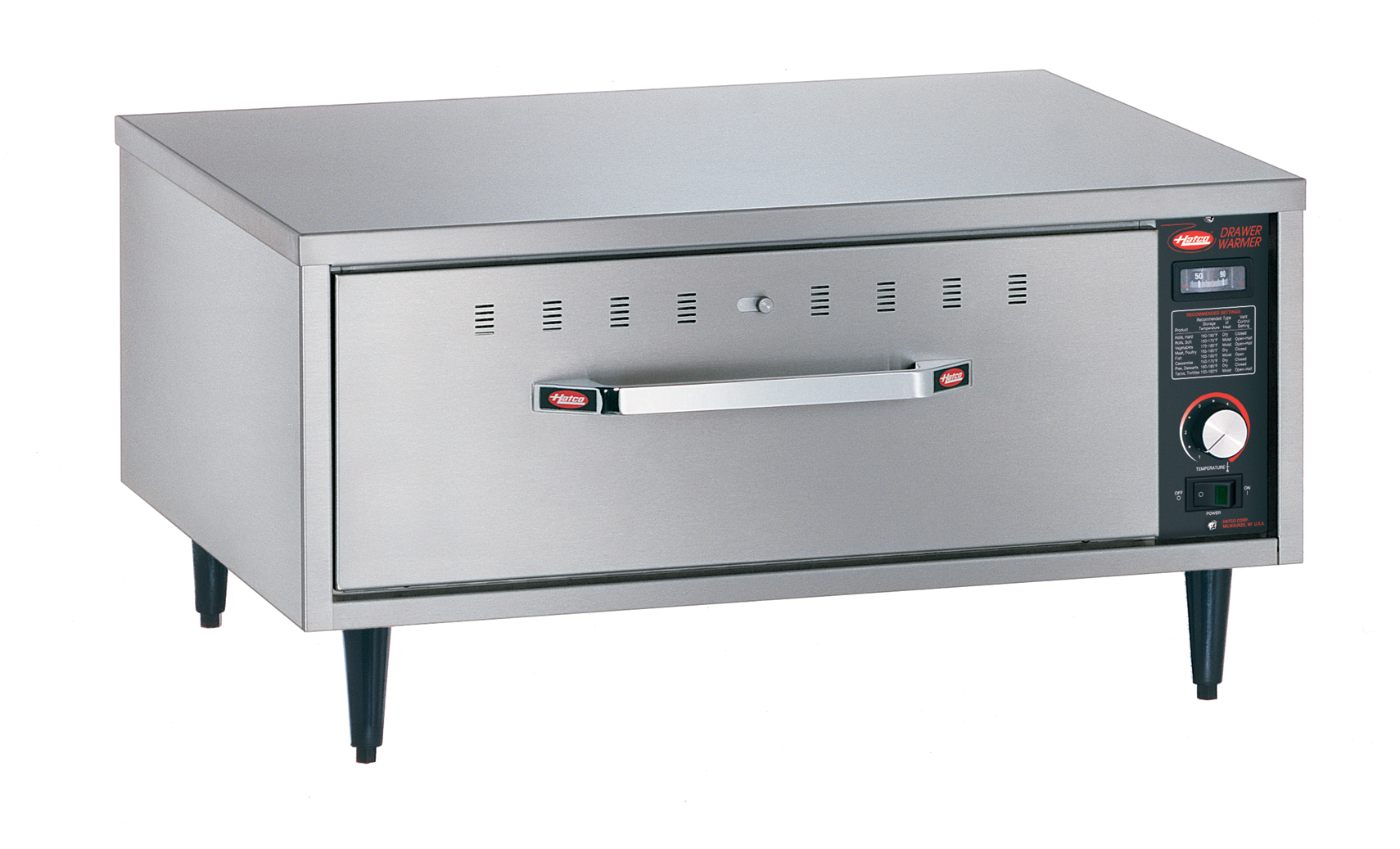 HDW-1 Hatco Free Standing Drawer Warmer – 1 draw with digital control – 749mm x 575mm x 279mm (excluding legs)