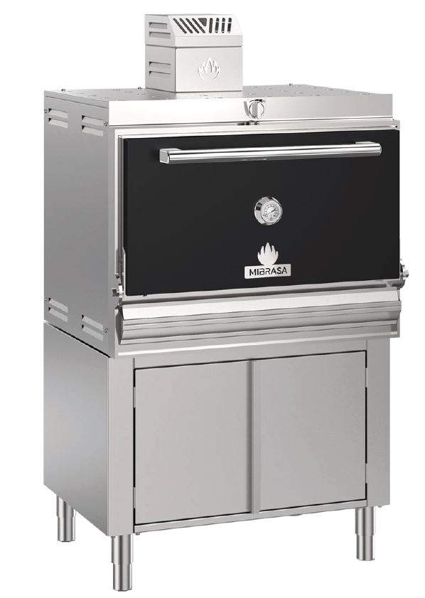 HMB-AB-110-BLACK - Mibrasa Charcoal Oven With Cupboard- One Grill Shelf And Standard Accessories