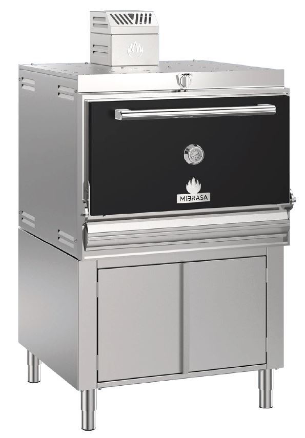 HMB-AB-160-BLACK - Mibrasa Charcoal Oven With Cupboard- One Grill Shelf And Standard Accessories