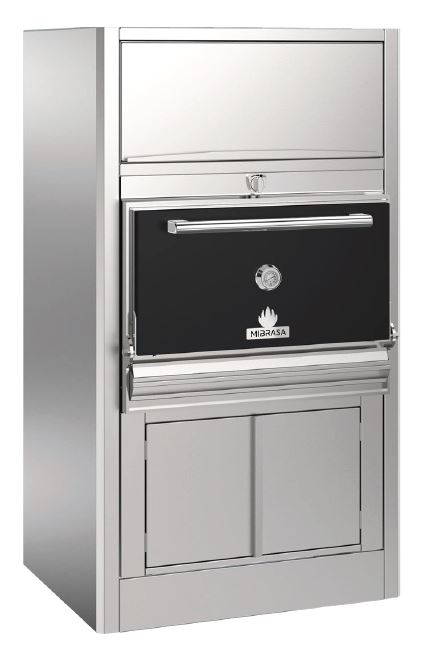 HMB-AC-160-BLACK - Mibrasa Charcoal Oven With Full Cupboard-One Grill Shelf And Standard Accessorie