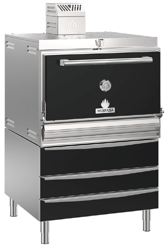 HMB-HOT-160-BLACK - HMB HOT 160 OVEN WITH HEATED HOLDING DRAWERS- 3 TEMP ZONES-BLACK