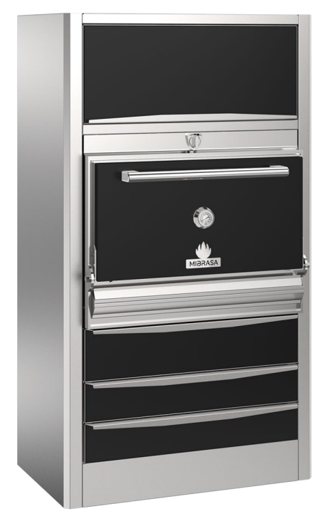HMB-HOT-AC-110-BLACK - HMB HOT AC 110 OVEN WITH HEATED HOLDING DRAWERS AND TOP HEATING CUPBOARD-BLACK