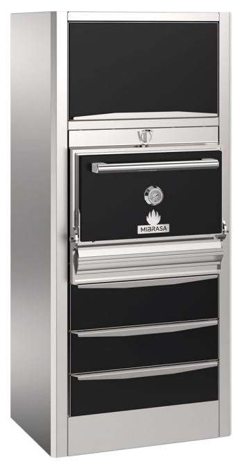 HMB-HOT-AC-75-BLACK - HMB HOT AC 75 OVEN WITH HEATED HOLDING DRAWERS AND TOP HEATING CUPBOARD-BLACK