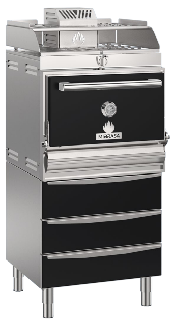 HMB-HOT-SB-75-BLACK - HMB HOT 75 OVEN WITH HEATED HOLDING DRAWERS AND HEATING RACK- 3 TEMP ZONES-BLACK