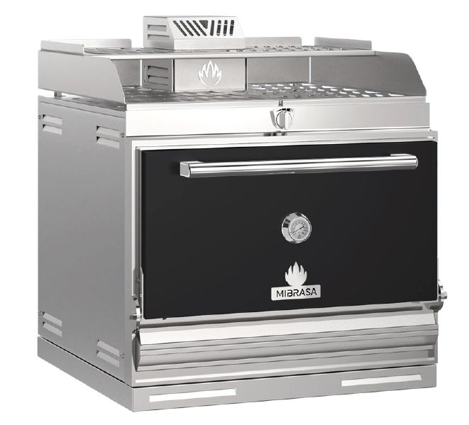 HMB-SB-160-BLACK - Mibrasa Charcoal Oven With Heating Rack- One Grill Shelf And Standard Accessorie