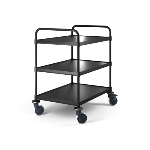 VC-8X6-3-BLACK - Hupfer VARIOCART Black HD General Purpose Trolley - 3 SHELVES 800X600mm