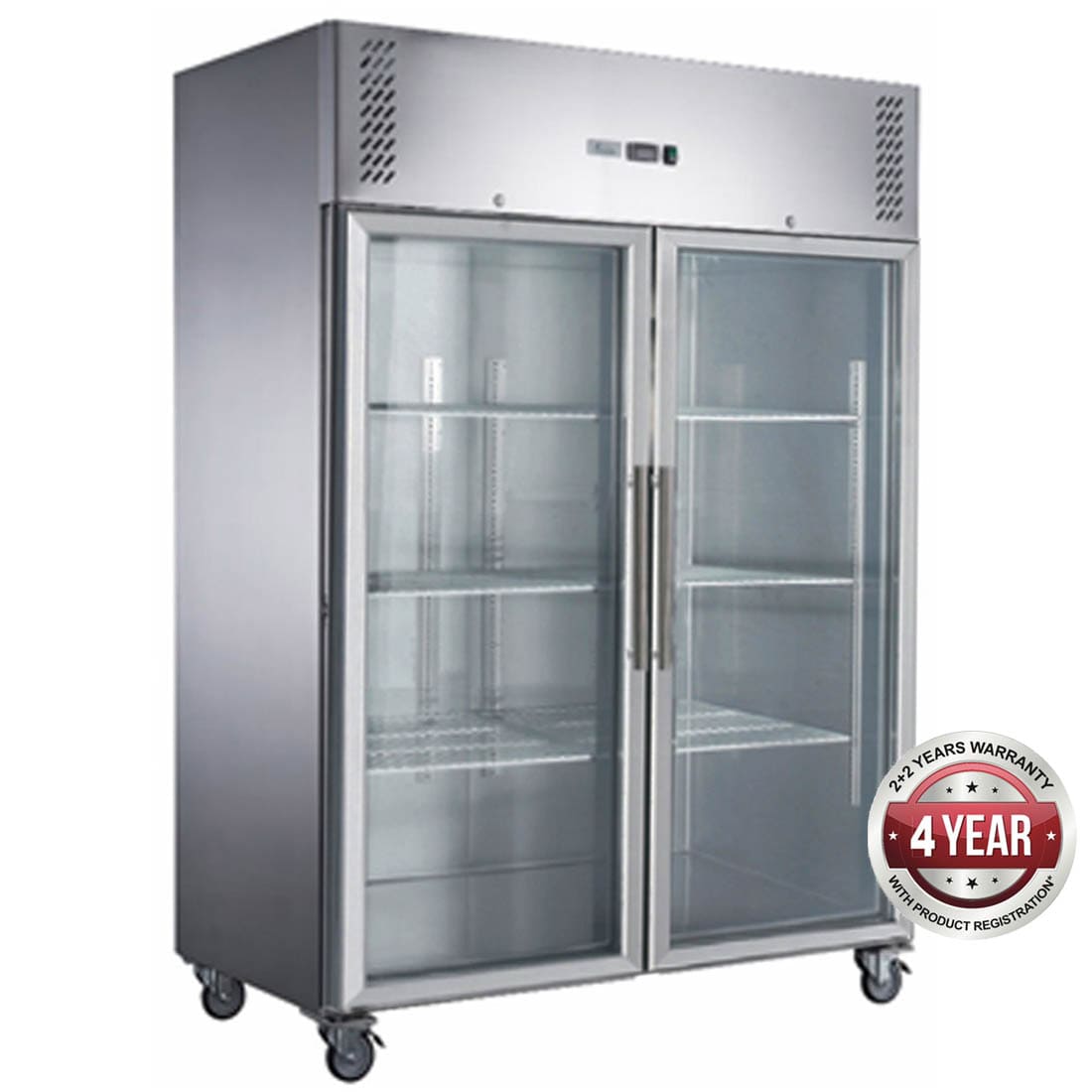 Thermaster FED-X S/S Two Full Glass Door Upright Freezer XURF1200G2V