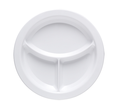 Aladdin Temp-Rite J420 - 9" / 230mm Round Entre Plate - 3 Cavity - White