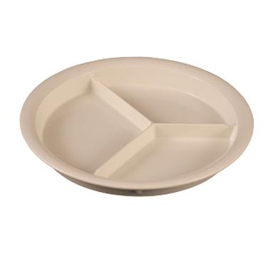 Aladdin Temp-Rite J998H - 9" / 230mm High Heat Entre Plate - High Wall - 3 Cavity - Ivory